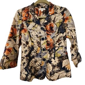 Coldwater Creek Multicolor Print Jacket size 4